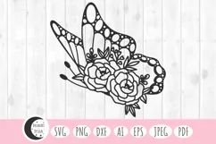 floral butterfly svg