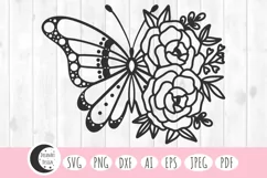 floral butterfly svg
