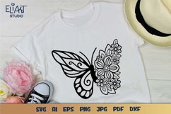 Beautiful Floral Butterfly SVG Design for Pillows, T-shirts, Mugs, Decals, Wall Art and Tote Bags. 