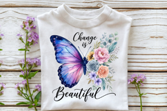 Floral Butterfly Watercolor Quote PNG Product Image 2