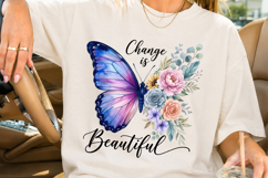 Floral Butterfly Watercolor Quote PNG Product Image 3