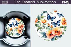 Flowers Butterfly Car Coaster | Floral Butterfly Car Coaster Product Image 1