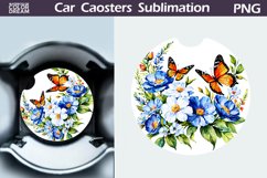 Flowers Butterfly Car Coaster | Floral Butterfly Car Coaster Product Image 1