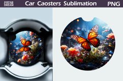 Flowers Butterfly Car Coaster | Floral Butterfly Car Coaster Product Image 1