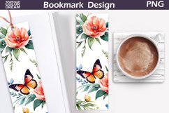 Butterfly Flowers Bookmark | Watercolor Floral Bookmark Product Image 1