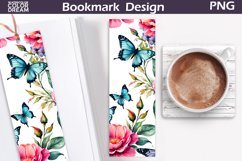 Butterfly Flowers Bookmark | Watercolor Floral Bookmark Product Image 1