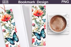 Butterfly Flowers Bookmark | Watercolor Floral Bookmark Product Image 1