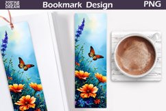 Butterfly Flowers Bookmark | Floral Bookmark Product Image 1