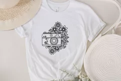 floral camera svg, photography svg, photographer svg