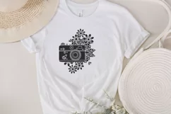 floral camera svg