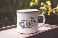 floral camera svg
