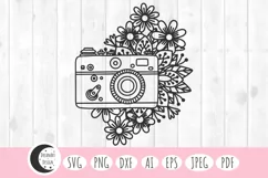 floral camera svg, photography svg, photographer svg