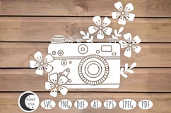 floral camera svg