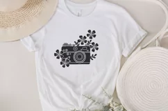 floral camera svg