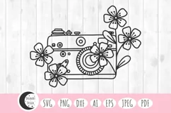 floral camera svg