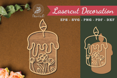 Floral Candle Laser Cut Decoration Product Image 1