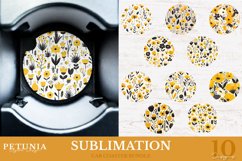 Floral coasters png designs being used as car coaster print