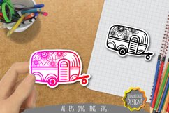 Floral Caravan with Gradient Color Sticker Product Image 1