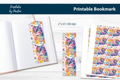 Floral Cat Printable Bookmark