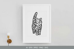 Sitting Floral Cat on Its Body SVG Design Product Image 2
