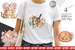 Floral Cat Motherhood Art Sublimation Product Image 1