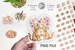 Floral Cat Motherhood Art Sticker Product Image 1