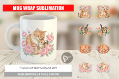 Floral Cat Motherhood Art Mug Wrap Product Image 1