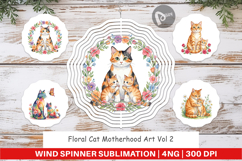 Floral Cat Motherhood Wind Spinner Product Image 1