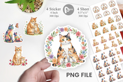Floral Cat Motherhood Art Sticker Product Image 1