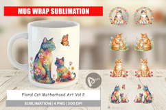 Floral Cat Motherhood Art Mug Wrap Product Image 1
