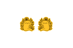 Floral Cat Earrings, Studs Laser Cut SVG Design Product Image 2