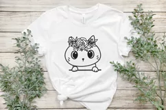floral cat svg, cat svg, cat outline svg, cute cat svg, kitty svg