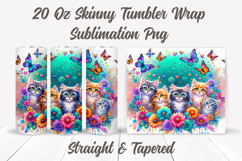 Floral Cat Tumbler, Cat Mom Tumbler Wrap, Cat Lover Tumbler Product Image 2