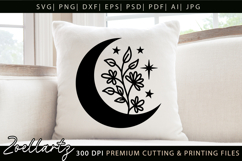 Mystical Moon SVG Floral Celestial Moon T-shirt Mug Pillows Product Image 3