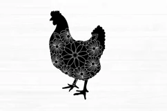 Floral Chicken Silhouette SVG Farmhouse Sign SVG PNG EPS DXF Product Image 1