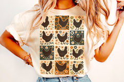 Retro Boho Chicken Farm PNG, Chicken Floral PNG, Farm Life Product Image 2