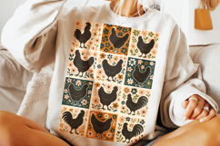 Retro Boho Chicken Farm PNG, Chicken Floral PNG, Farm Life Product Image 1