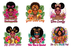 Black Girl Summer PNG Bundle | Floral Afro Girl Product Image 2