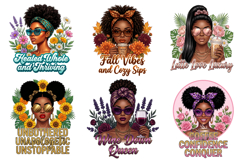 Black Girl Summer PNG Bundle | Floral Afro Girl Product Image 3