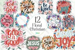 Floral Christian Sublimation Clipart Product Image 1