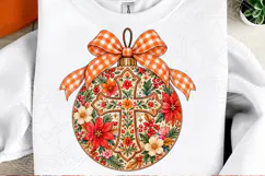 Floral Christian Pumpkin Cross PNG Product Image 2