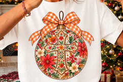 Floral Christian Pumpkin Cross PNG Product Image 3