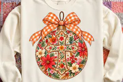 Floral Christian Pumpkin Cross PNG Product Image 4