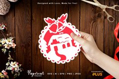 Winter House with Christmas Bells Papercut Template Product Image 1