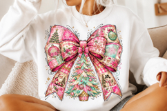 Floral Christmas Tree Bow Png Product Image 2