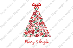 Floral Christmas Tree Coquette Png Product Image 1