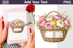 Floral Basket PNG Template | Add Your Text Label Product Image 1