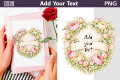 Floral Heart Frame PNG Template | Add Your Text Product Image 1