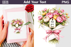 Floral Gift Bouquet PNG Template | Add Your Text Product Image 1