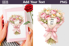 Floral Bouquet PNG Template | Add Your Text Design Product Image 1